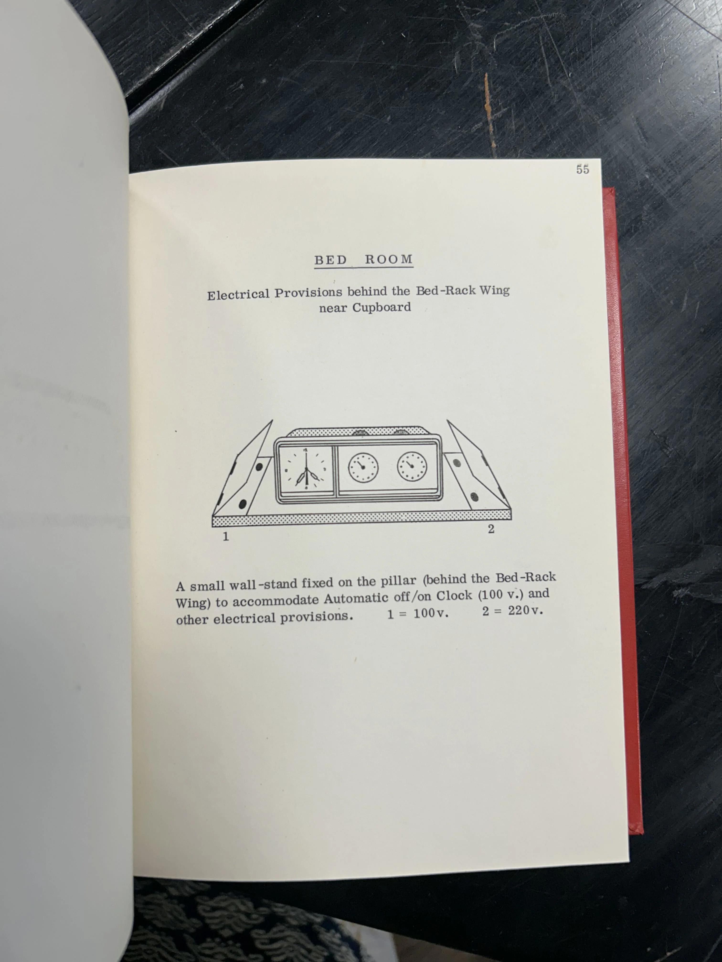 Hand-drawn diagram of the bedroom electrical installation